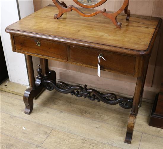 A Victorian mahogany library table W.91cm